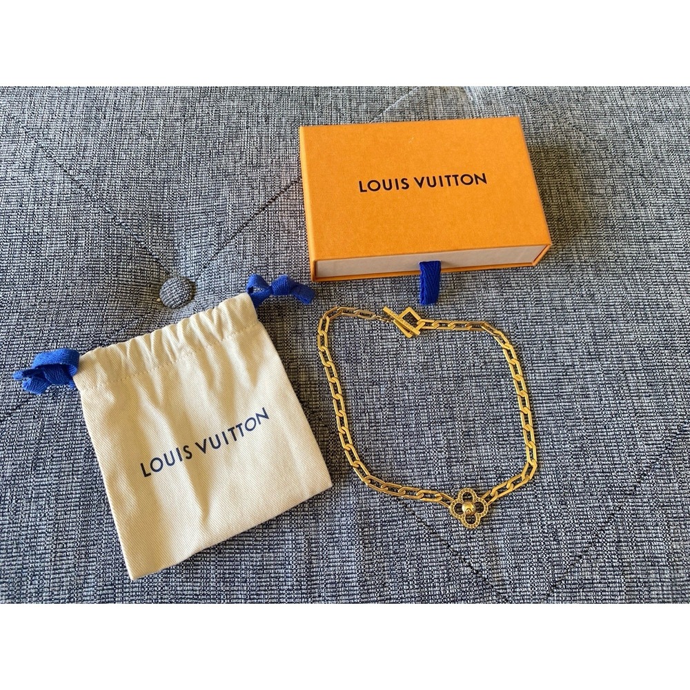 Auth Louis Vuitton Gamble Monogram Crystal Choker Necklace LE0190 In Box - Picture 4 of 12